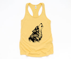 Wolf Tank Top, Howling Wolf Tank Top , Wolves Tank Top, Animal Tank Top, Camp Tank Top, Girls Tank Top, Gift for Mom