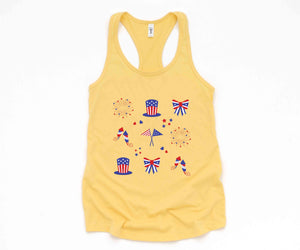 American Tank Top, America Map Tank Top, Fireworks Tank Top, Bow Tank Top, 4th Of July Tank Top, Independence Day Tank Top, Memorial Tank