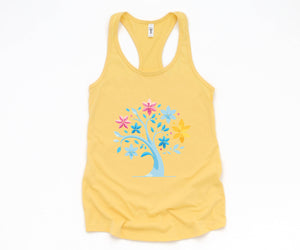 Sakura Tree Tank Top, Pansexual Pride Tank Top, Cute Sakura tree tank, Flowers Bloom Tank, Pansexual Tank Top