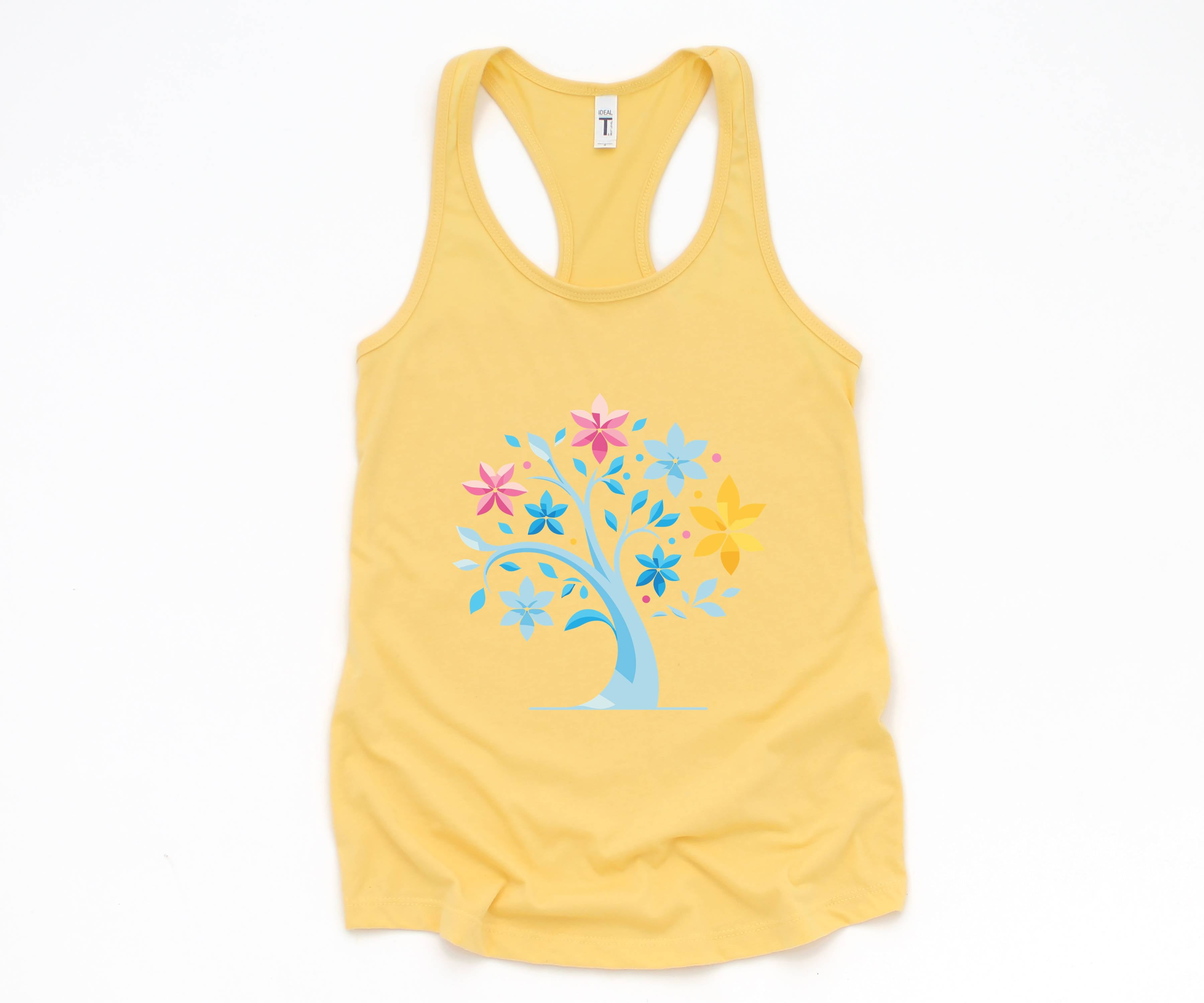 Sakura Tree Tank Top, Pansexual Pride Tank Top, Cute Sakura tree tank, Flowers Bloom Tank, Pansexual Tank Top