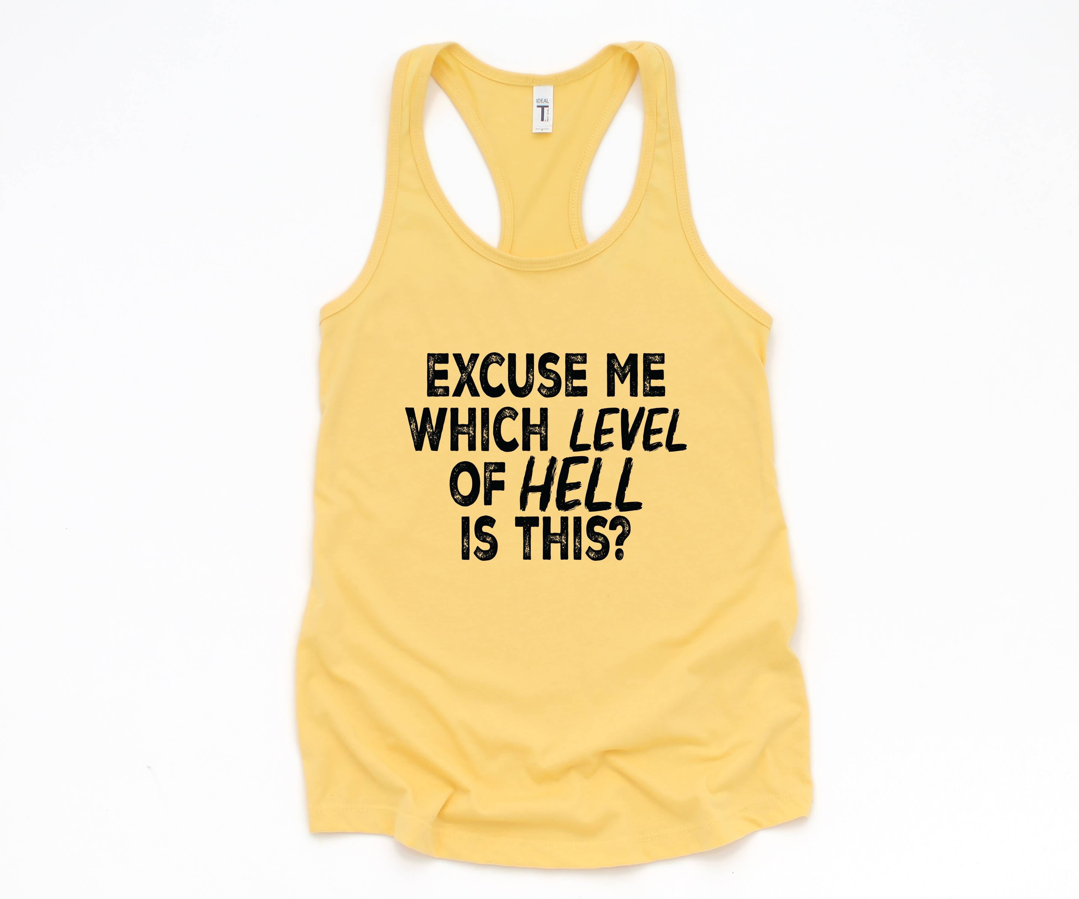 Excuse Me Which Level Of Hell Is This Tank Top, Hell Tank Top, Devil Trainer Tank Top, Hell Of A Workout Tank Top, Workout Tank Top