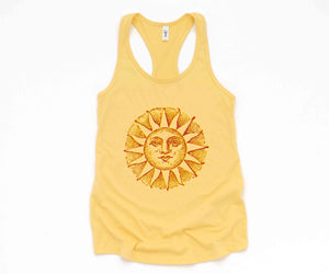 Vintage Sun Tank Top, Boho Sun Tank Top, Summer Tops, Vintage Apparel, Beach Lovers Gift, Workout Tank