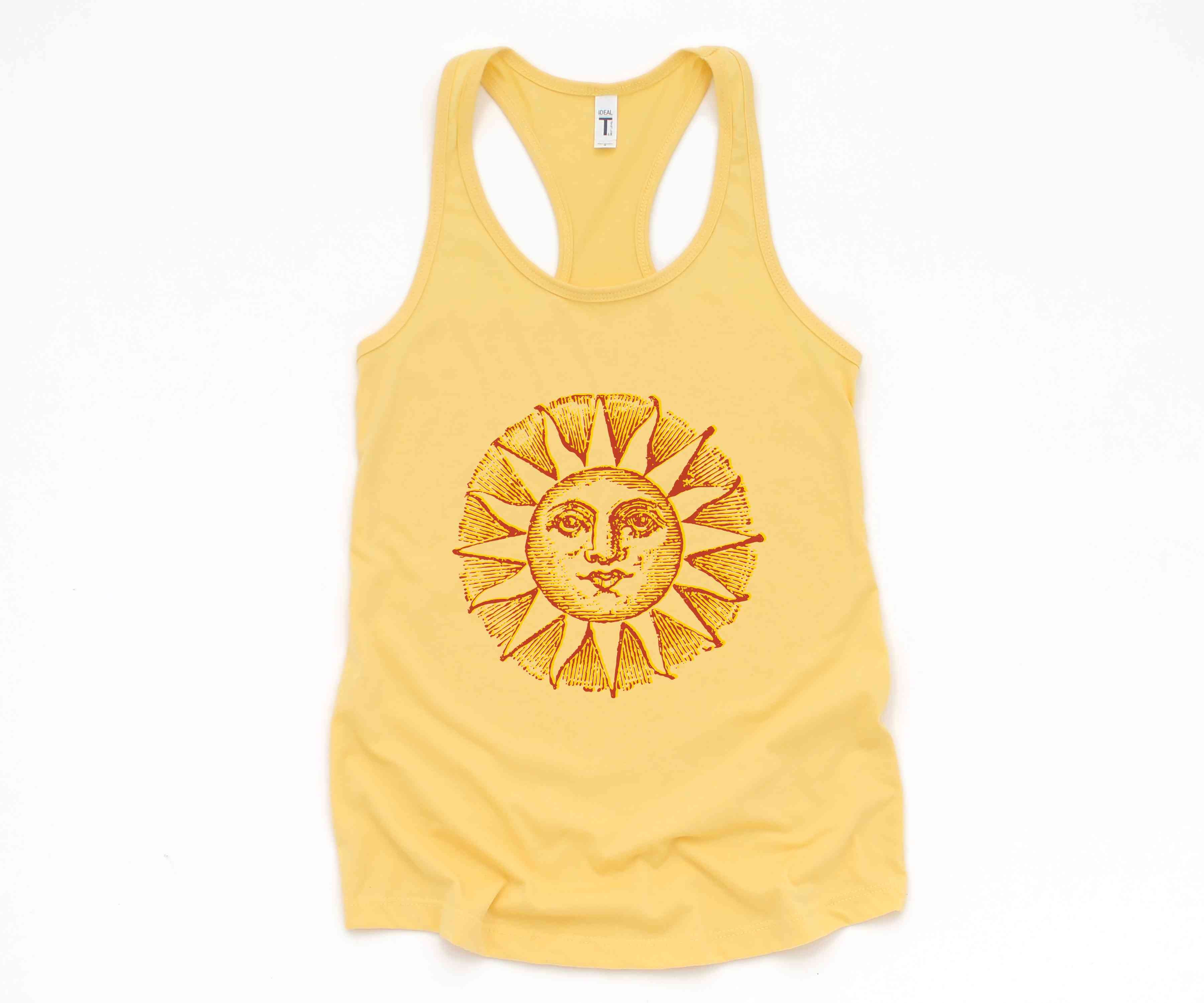 Vintage Sun Tank Top, Boho Sun Tank Top, Summer Tops, Vintage Apparel, Beach Lovers Gift, Workout Tank