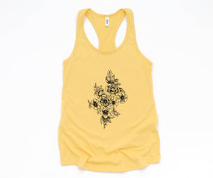 Flower Tank Top, Wild Flower Tank Top, Summer Tank Top, Mothers Day Tank Top, Yoga Tank Top, Gift For Mom, Floral Tank Top