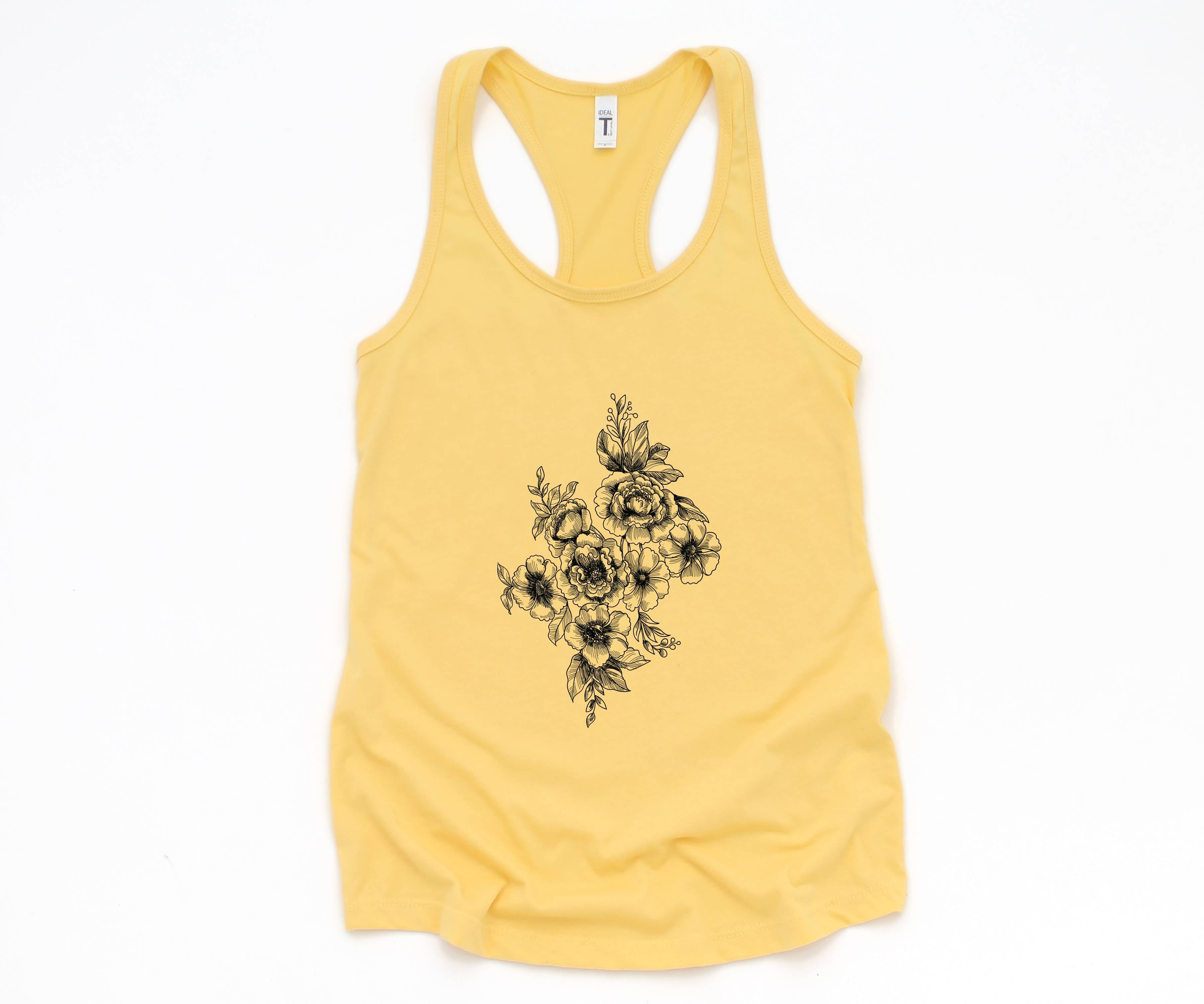 Flower Tank Top, Wild Flower Tank Top, Summer Tank Top, Mothers Day Tank Top, Yoga Tank Top, Gift For Mom, Floral Tank Top