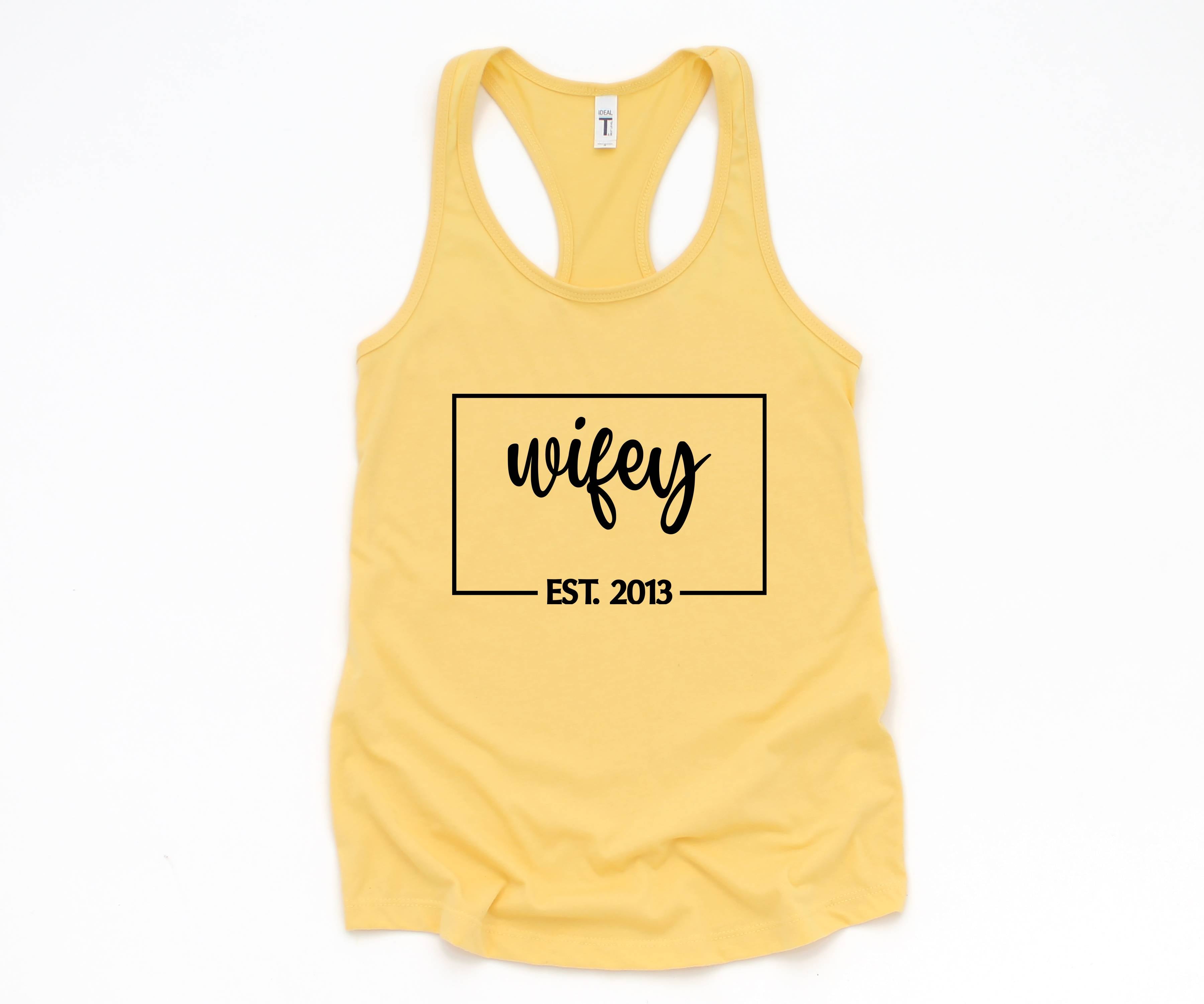 Wifey Est Tank Top, Engagement Gift, Honeymoon Tank Top, Just Married Shirt, Engagement Tank Top, Wifey Custom Tank Top