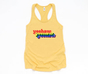 Yeehaw LGBT Tank Top, Pride Month Tank Top, Rainbow Pride Tank Top, Love Is Love Tank Top, Equal Rights Tank Top, Gift For LGBT Support