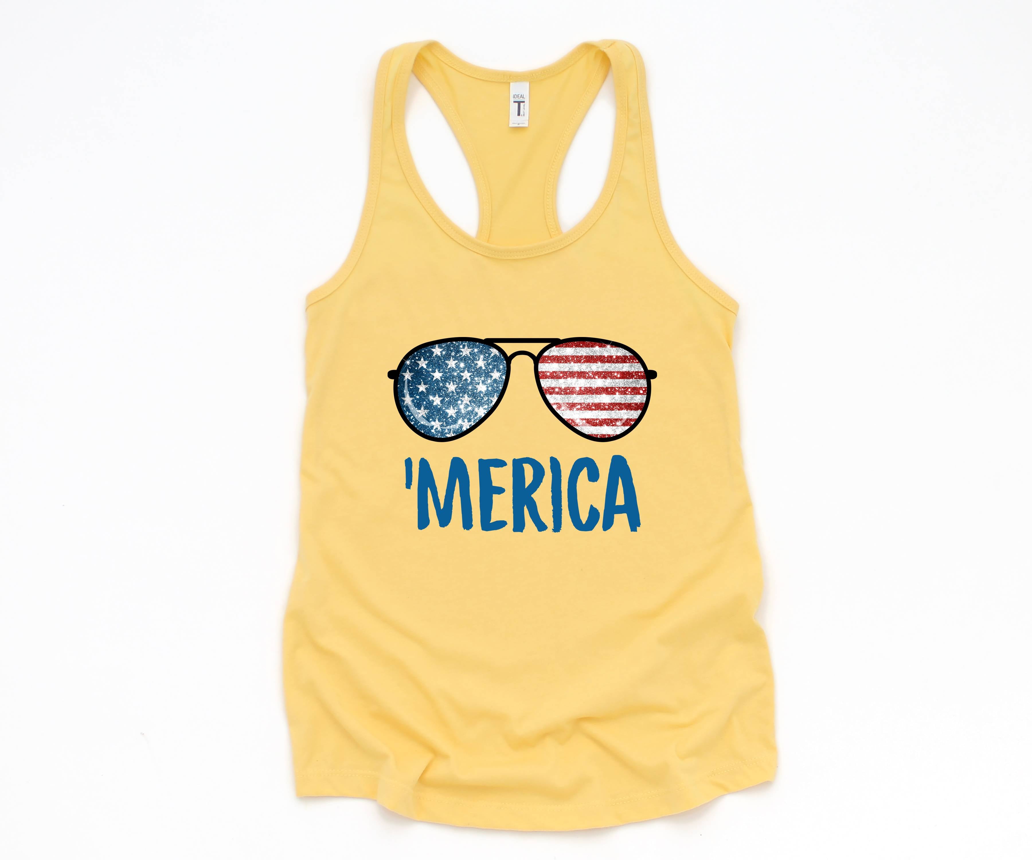 Merica Sunglasses Tank Top, July 4th Tank Top, USA Tank Top, Independence Day, 4th Of July Tank Top, Fourth Of July Outfit, Summer Tank Top