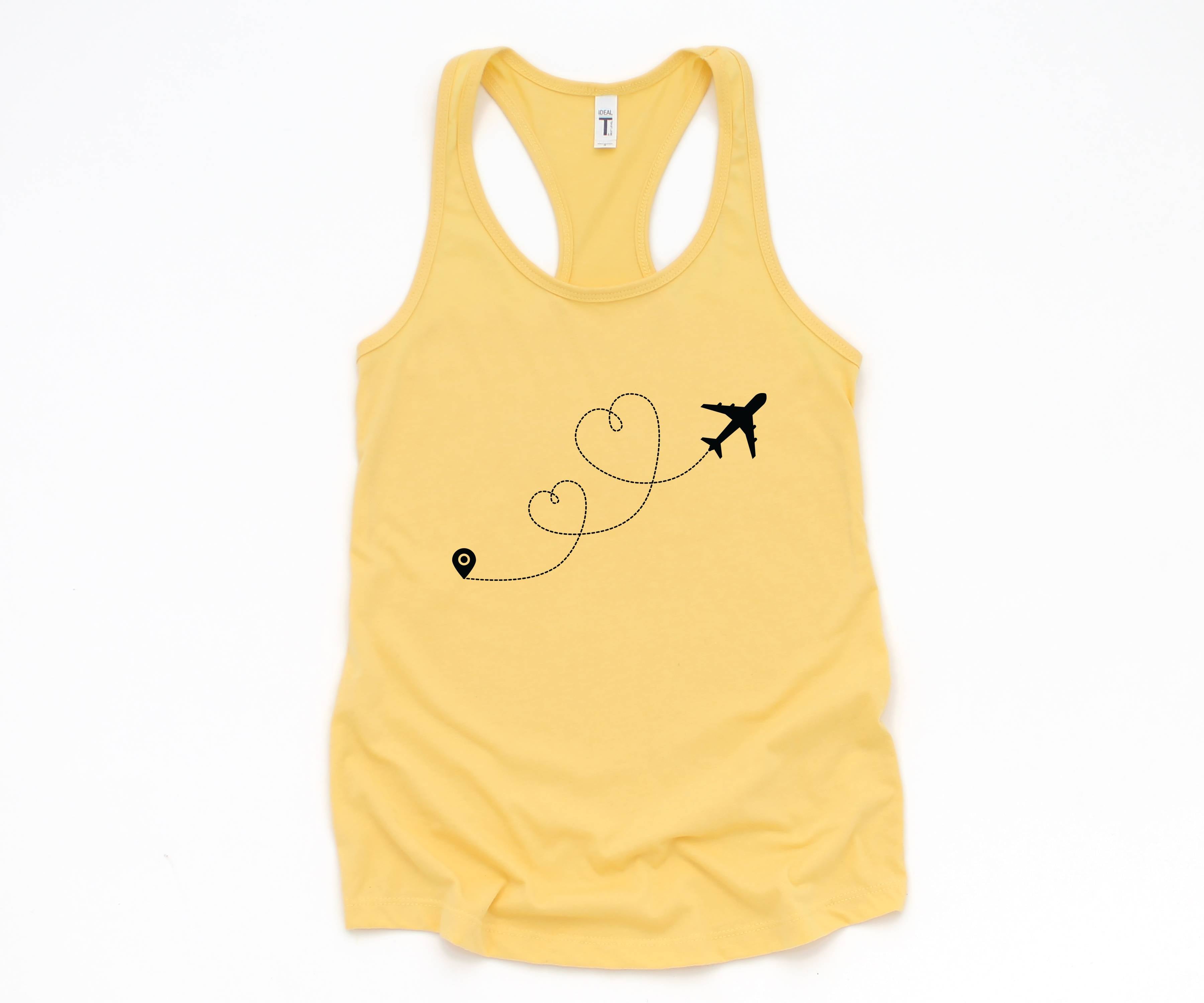 Airplane Heart Tank Top, Plane Lover Tank Top, Adventurer Tank Top, Vacation Tank Top, Travel Lover Tank Top, Destination Tank Top