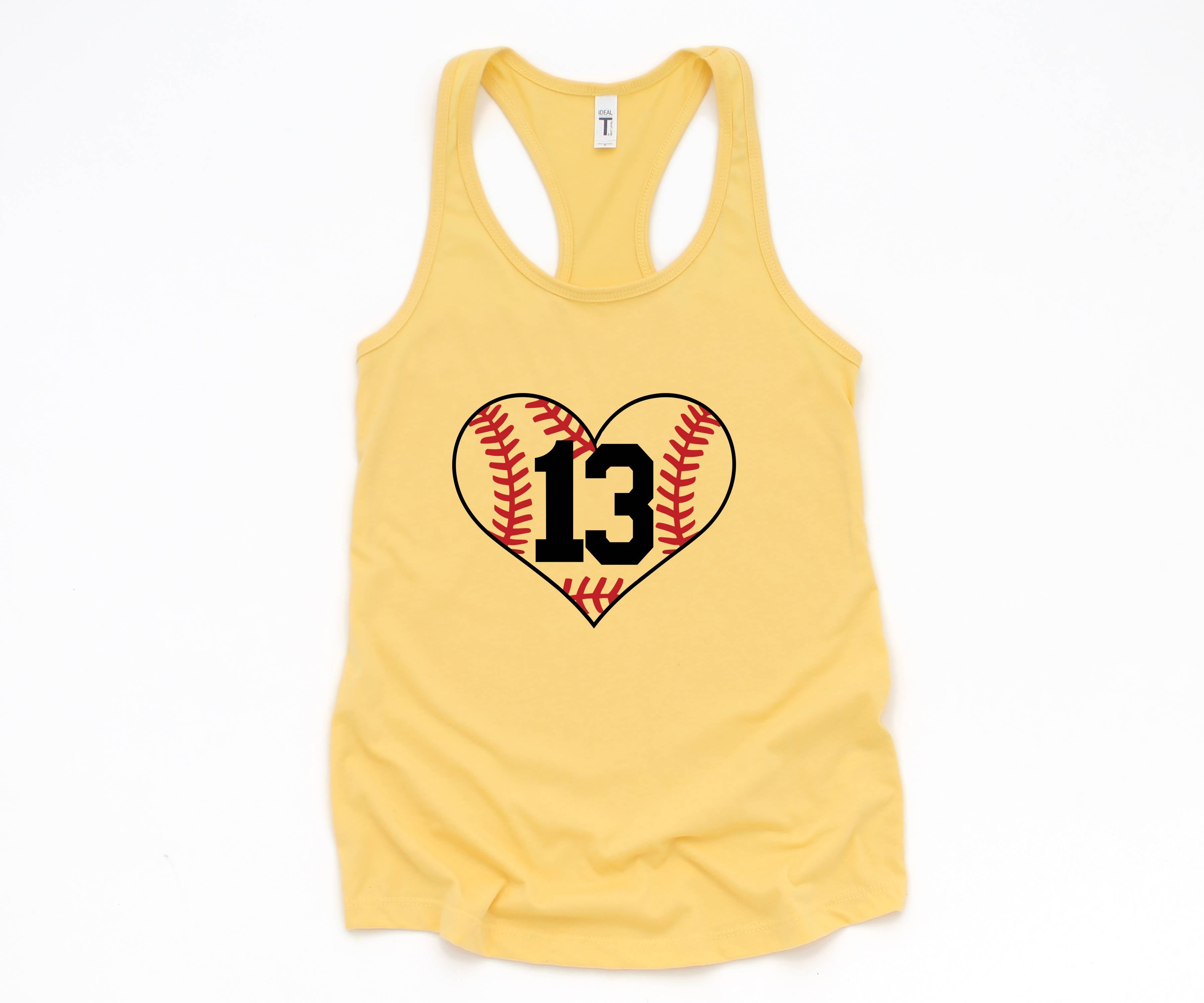 Personalized Heart Baseball Mom Shirt, Custom Baseball Mom Tank, Mom Shirt, Sports Mom Tank Top, Sports Tank