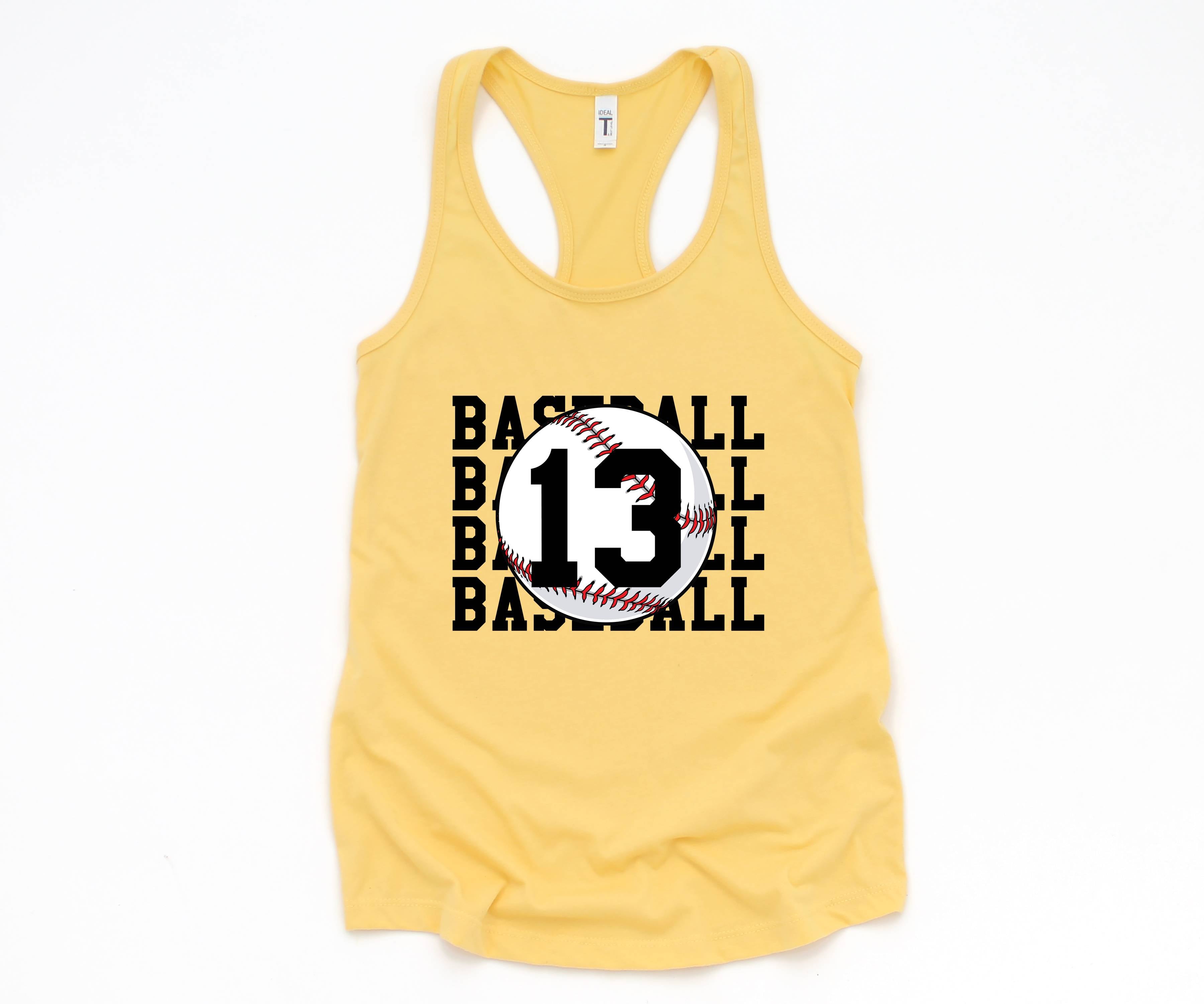 Personalized Baseball Tank, Baseball Racerback Tank Top, Custom Baseball Number Tank Top, Baseball Mom Racerback, Custom Baseball Mom Shirt