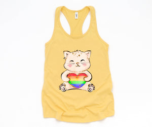 Cute LGBTQ Cat Tank Top, LGBTQ Pride Tank Top, Gay Pride Tank Top, Pride Month Tank Top, Love Is Love Tank Top, Female Symbol Tank Top