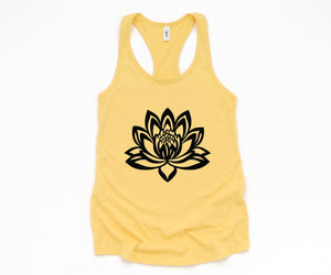 Lotus Tank Top, Fitness Tank Top, Yoga Tank Top, Flower Shirt, Wildflower, Workout Tank Top, Tank Tops for Women