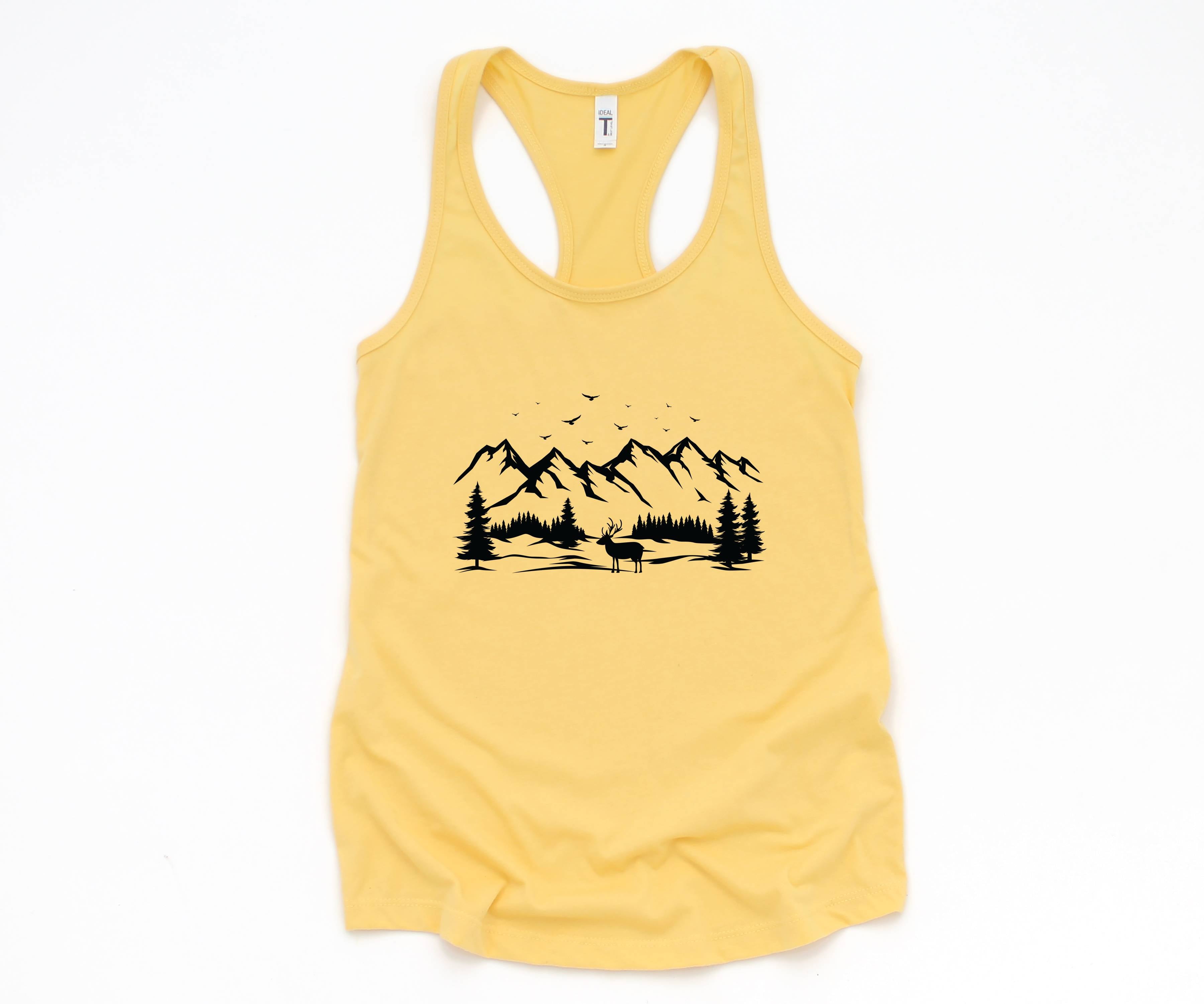 Deer Mountain,Tank Top,Hiking Tank Top,Deer Tank Top,Hippie Tank Top,Mountain Tank Top,Boho Tank Top,Camping Tank Top,Yoga Tank Top,Custom Tank Top,Exercise Tank Top,Camp Tank Top,Mountain Camp Tank