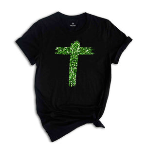 Green Cross Shirt, Christian Cross Shirt, Saint Partricks Day Cross Shirt, Christian Shirt, Christian Cross Tee