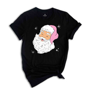 Retro Pink Christmas Santa Shirt, Pink Santa Hat Shirt, Retro Christmas Santa, Pink Christmas, Vintage Santa Shirt