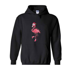 Chrismas Flamingo Sweatshirt, Cute Flamingo Sweater, Animal Christmas Sweatshirt, Santa Beach Sweatshirt, Tropical Christmas