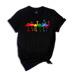 Cute Flamingo Rainbow Shirt, Cute Anime Rainbow Gift, Gay Pride LGBTQ Shirt, Lesbian Gift, Funny LGBT Shirt