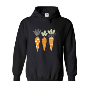 Easter Carrots Sweatshirt, Cute Easter Hoodie, Easter Hoodie, Rabbit Easter Hoodie, Happy Easter Day Gift, Cottagecore Easter Hoodie