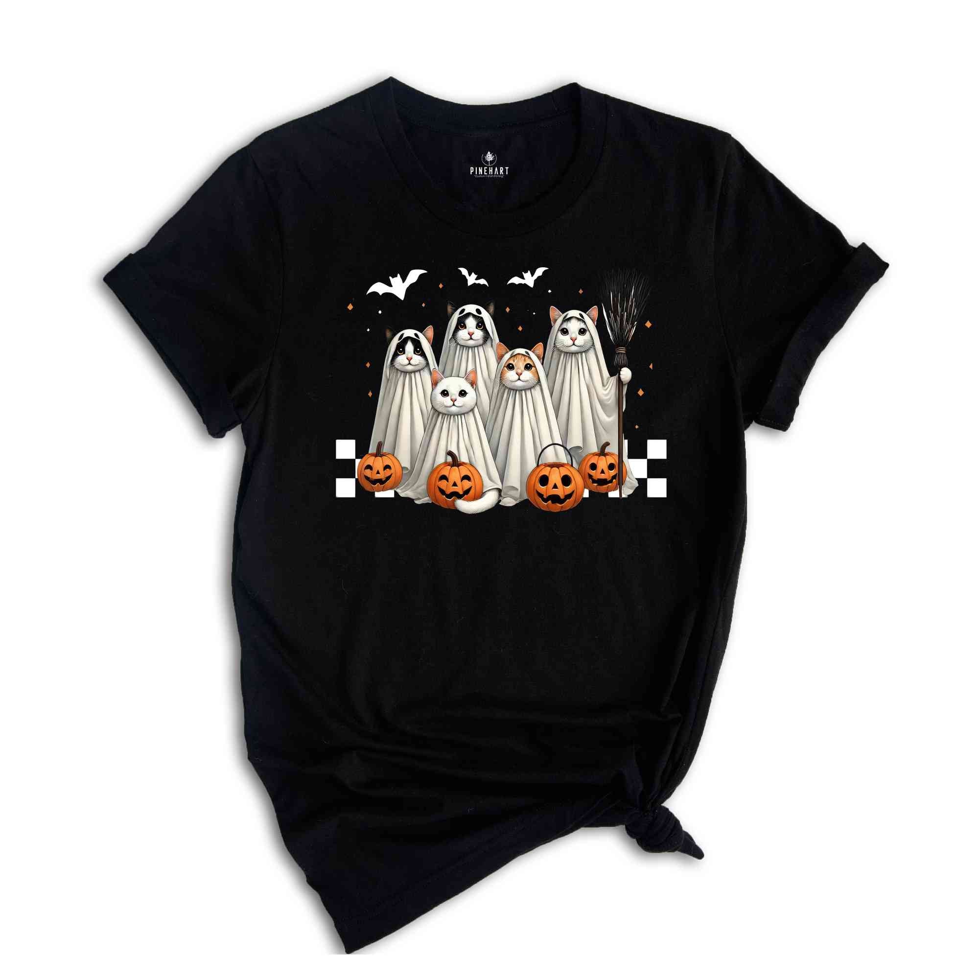 Halloween Ghost Cats Shirt, Halloween Cat Shirt, Ghost Cat Shirt, Cat Mama Shirt, Cat Lover Gift, Spooky Season Shirt, Ghost Shirt