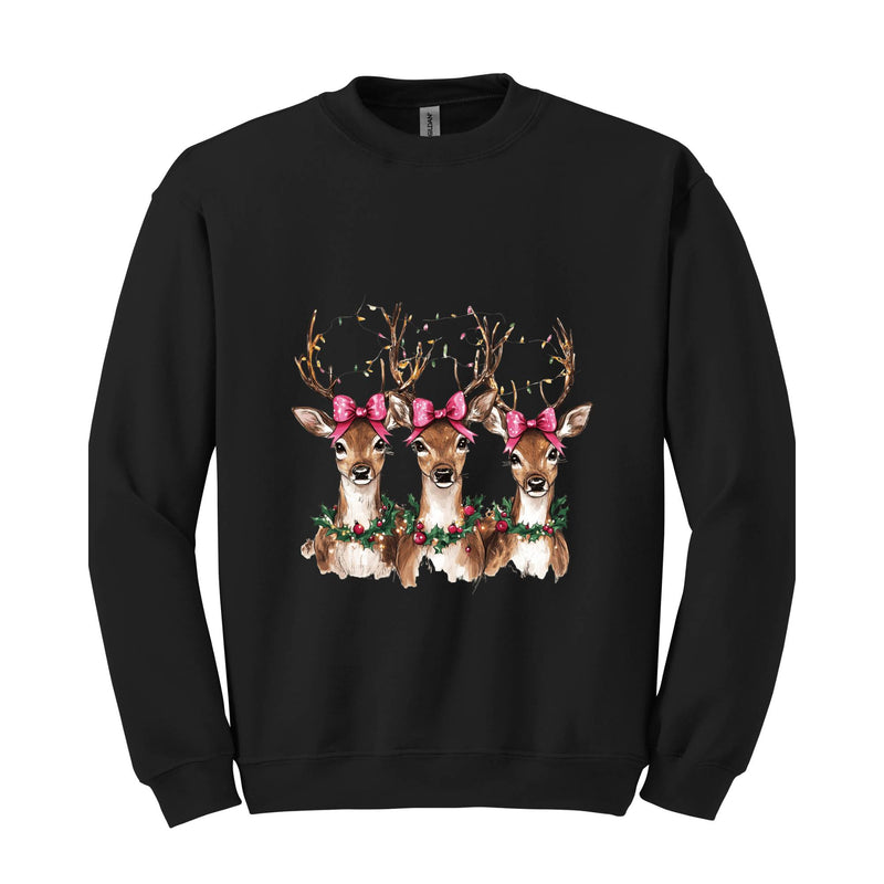 Reindeer Christmas Sweatshirt, Womens Christmas Sweater, Retro Christmas Shirt, Holiday Sweaters, Christmas Gifts, New Year Shirt