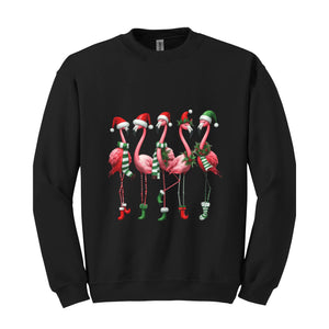 Flamingo Christmas Sweatshirt, Christmas Sweater, Christmas Gifts For Flamingo Lovers, Merry Christmas Hoodie