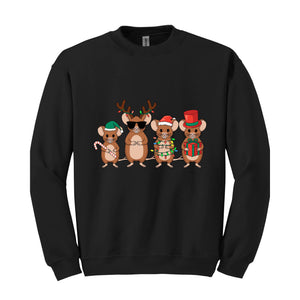 Christmas Mouse Shirt, Rat Sweatshirt, Mouse Gift, Holiday Sweater