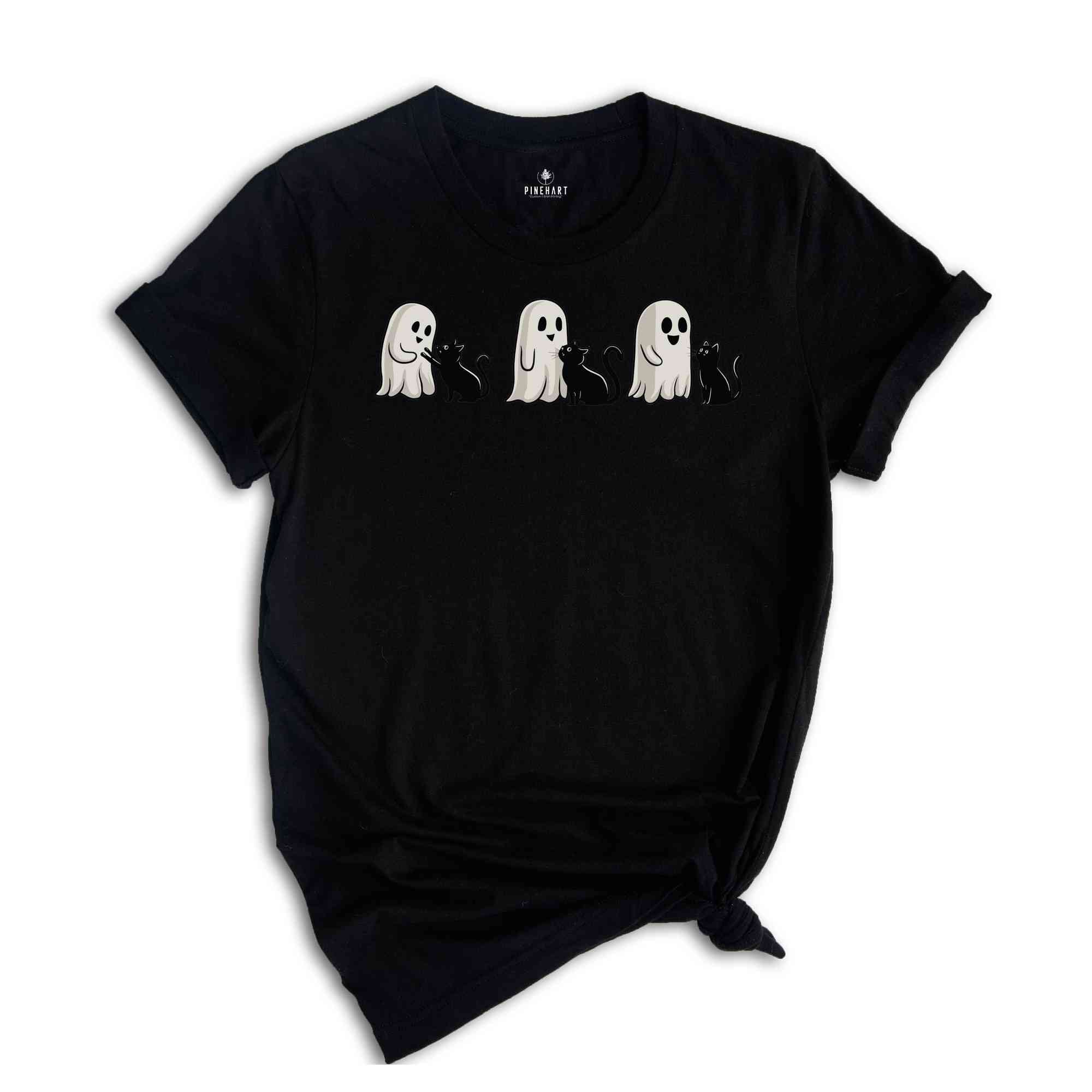 Ghost Cat Shirt, Ghost Cat t-shirt, caT Lovers Shirt, Retro Ghost Halloween, Halloween Cat T-shirt, Spooky Season Shirt