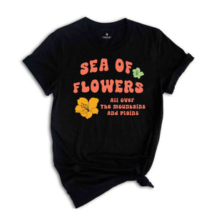 Sea of flowers shirt, Flowers Cute Girl, plant mom shirt, gift for plant moms, botanical tee, floral vibes tee