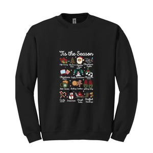 Tis The Season Christmas Sweatshirt, Retro Fall Sweater, Cute Ghost Sweater, Retro Pumpkin Shirt, Christmas Gift