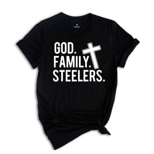 God Family Steelers Shirt, Family Matching Shirt, Christian Shirt, God Shirt, Steelers Shirt, Matching Shirt, Christian Gift, Family Gift