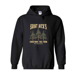 Saint Nick's Christmas Tree Farm Pine Spruce Cedar Hoodie, Christmas Hoodie, Christmas Gifts, Christmas Tree Sweater