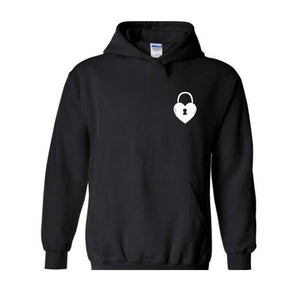 Heart Lock and Key Sweatshirt, Matching Couple Hoodie, Wedding Hoodie, Couple Valentines Gift, Love Hoodie, Valentine's Day Gift