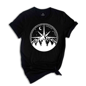 Compass Shirt, Mountain Shirt, Hiking Shirt, Outdoor Shirt, Camper Gift, Nature Lover Gift, Traveler Shirt, Nature Lover Shirt, Camping Tee