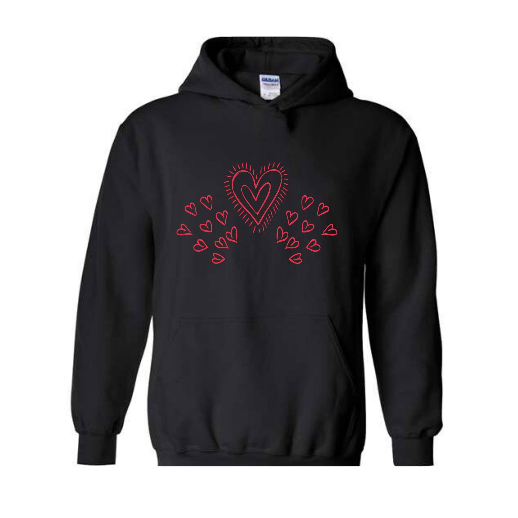 Heart Valentine Sweatshirt, Heart Hoodie, Ladies Valentine Day Sweatshirt, Gift for Girlfriend, Wife Gift Hoodie, Couple Sweatshirt