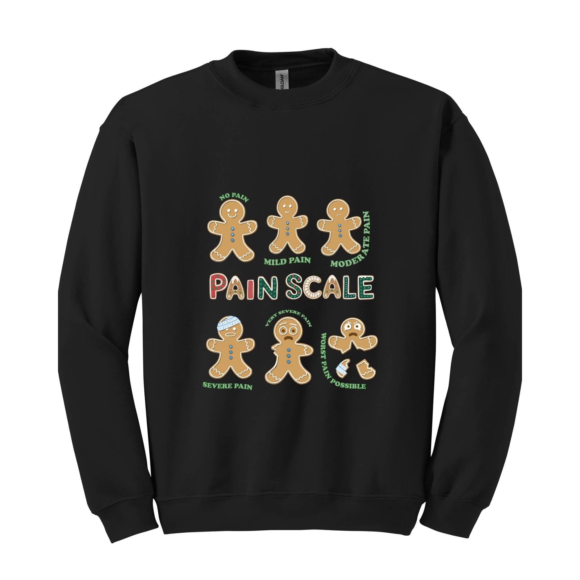 Pain Scale Sweatshirt, Christmas Nurse Hoodie, Funny Christmas Hoodie, Gingerbread Man Hoodie, Nurse Triage Hoodie, Pain Assessment Hoodie