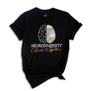 Embrace Neurodiversity Shirt, Celebrate the Spectrum Brain Autism T-Shirt, Neurodiversity T-shirt, Autism Awareness Shirt