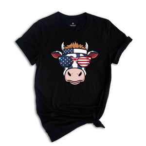 Oh My Stars Cow Shirt, Highland Cow shirt, Highland Cow With 4th July, American Flag Shirt, Fourth Of July Tee, Independence Day