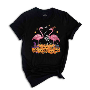 Halloween Flamingo shirt, Halloween Shirt, Happy Halloween, Retro Spooky Season, Pumpkin Patch Shirt, Flamingo Halloween T-shirts