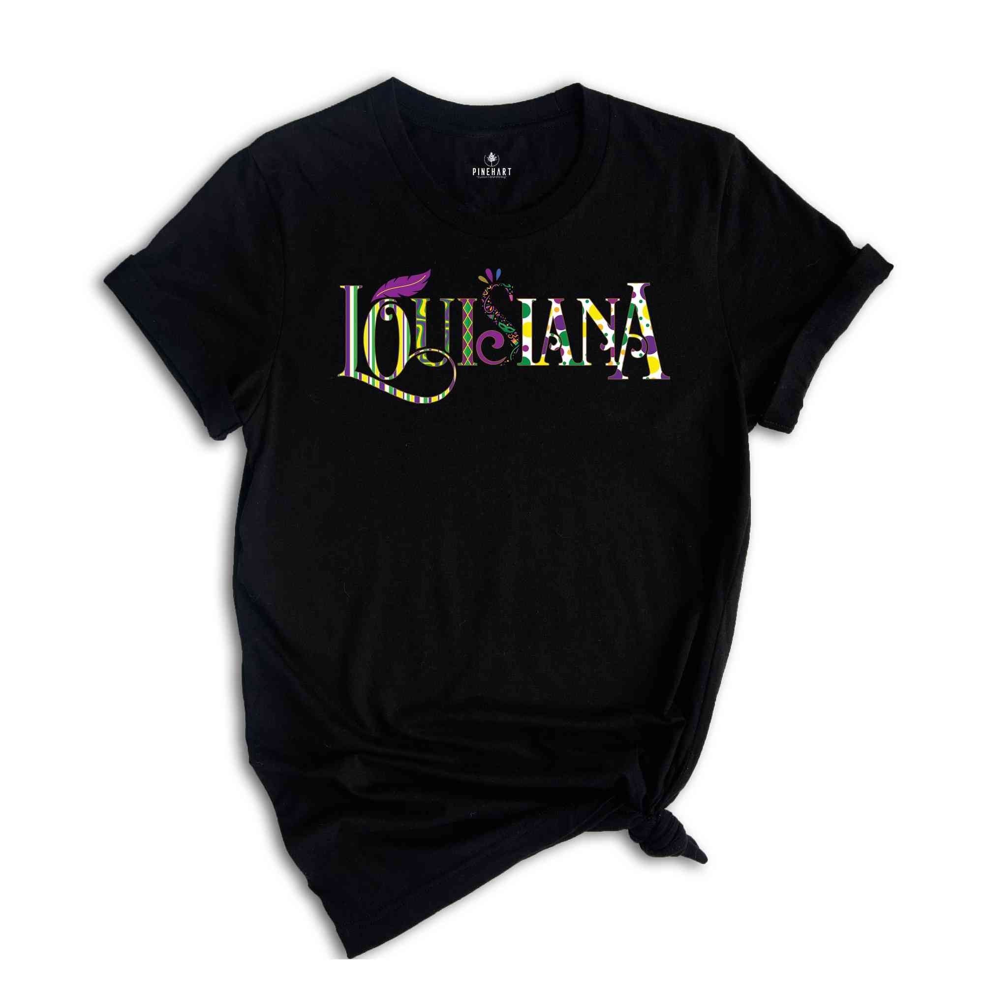 Louisiana T-shirt, Mardi Gras T-shirt, Louisiana Mardi Gras Tee, Louisiana Carnival T-shirt, Mardi Gras Pattern Tee, Mardi Gras Celebration