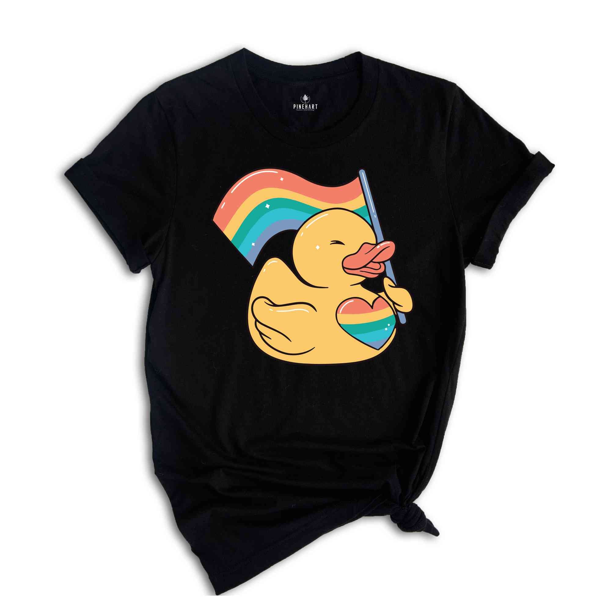 Cute Duck Shirt, Cute LGBT Shirt, LGBTQ Pride Shirt, Pride Ally Shirt, Pride Flag Shirt, Gay Shirt, Lesbian Shirt, Pride Shirt