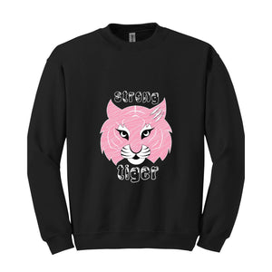 Tiger Sweater, Trendy Sweater, Pink Tiger, Resistance Tiger Sweatshirt, Strong Tiger Sweater, Strong and Resistant Qualities