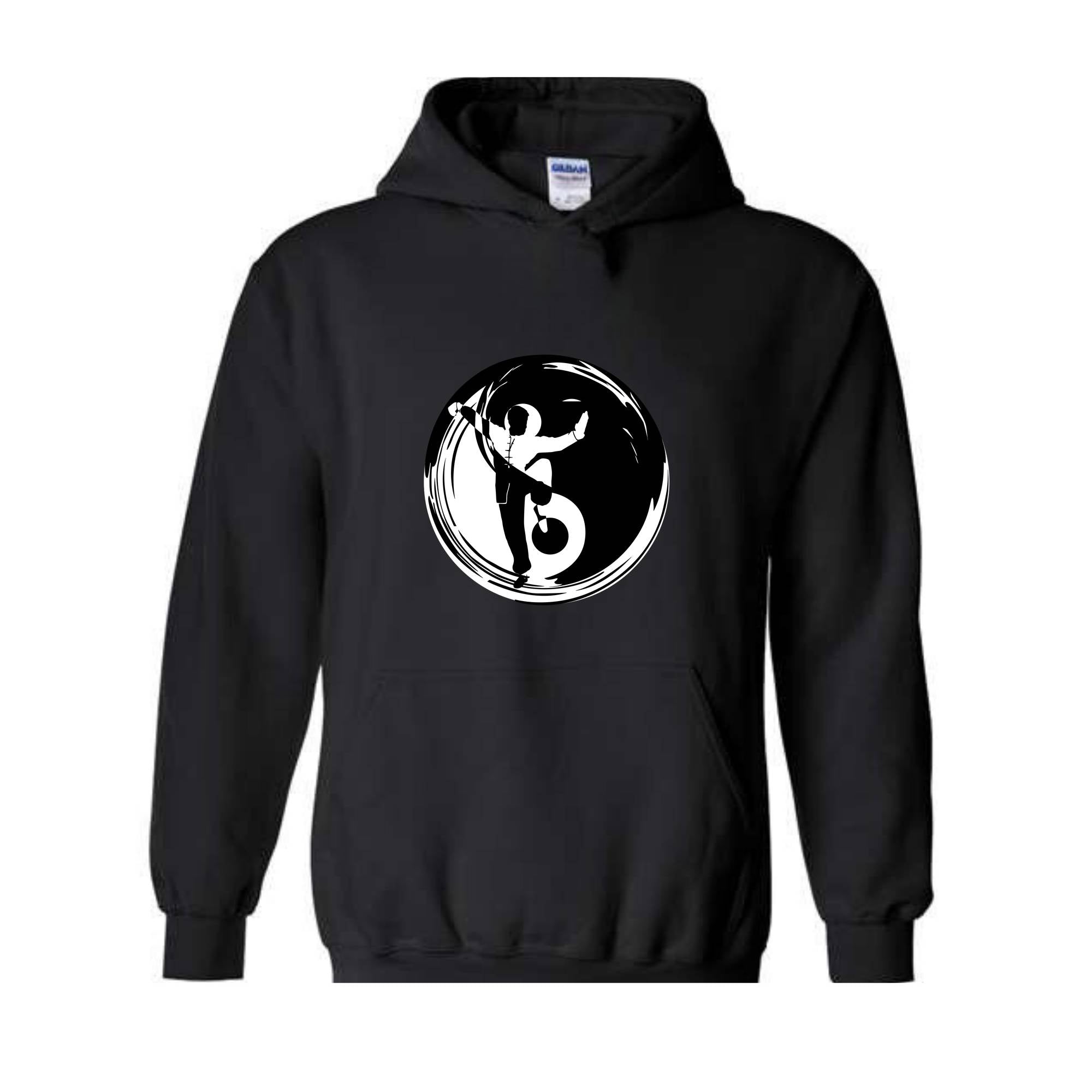 Yin Yang Hooded Sweatshirt, Ying Yang Symbol, Japanese Philosophy, Cozy Winter Apparel, Street Style