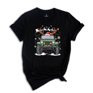 Offroad Christmas Shirt, Santa's Car Shirt, Offroad Lovers Xmas Shirt, Merry Christmas Tee, Santa's Sleigh Shirt