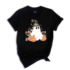 Retro Halloween Pumpkin Shirt, Vintage Floral Halloween Shirt, Retro Ghost Shirt, Vintage Ghost Shirt, Halloween Gifts