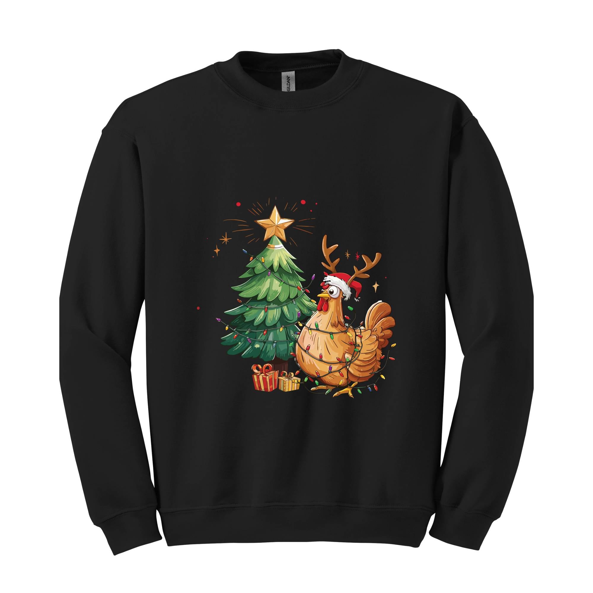 Chicken Christmas Sweatshirt, Cute Farm Girl, Funny Chicken Shirt, Chicken lover Gifts