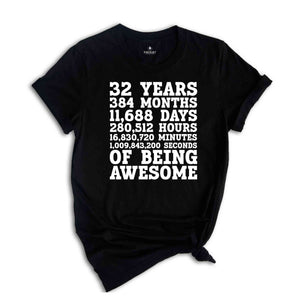 32 Years Definition T-Shirt, 32nd Birthday Shirt, Thirty Two Years Old Tee, 32nd Birthday Sweatshirt, Turning 32 Gift, Born In 1992 Shirt