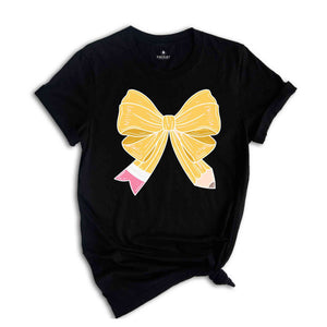 Coquette Teacher T-Shirt, Coquette Pencil Bow T-Shirt, Back to School Tee, Teacher Appreciation Gift, Gifts For Teachers