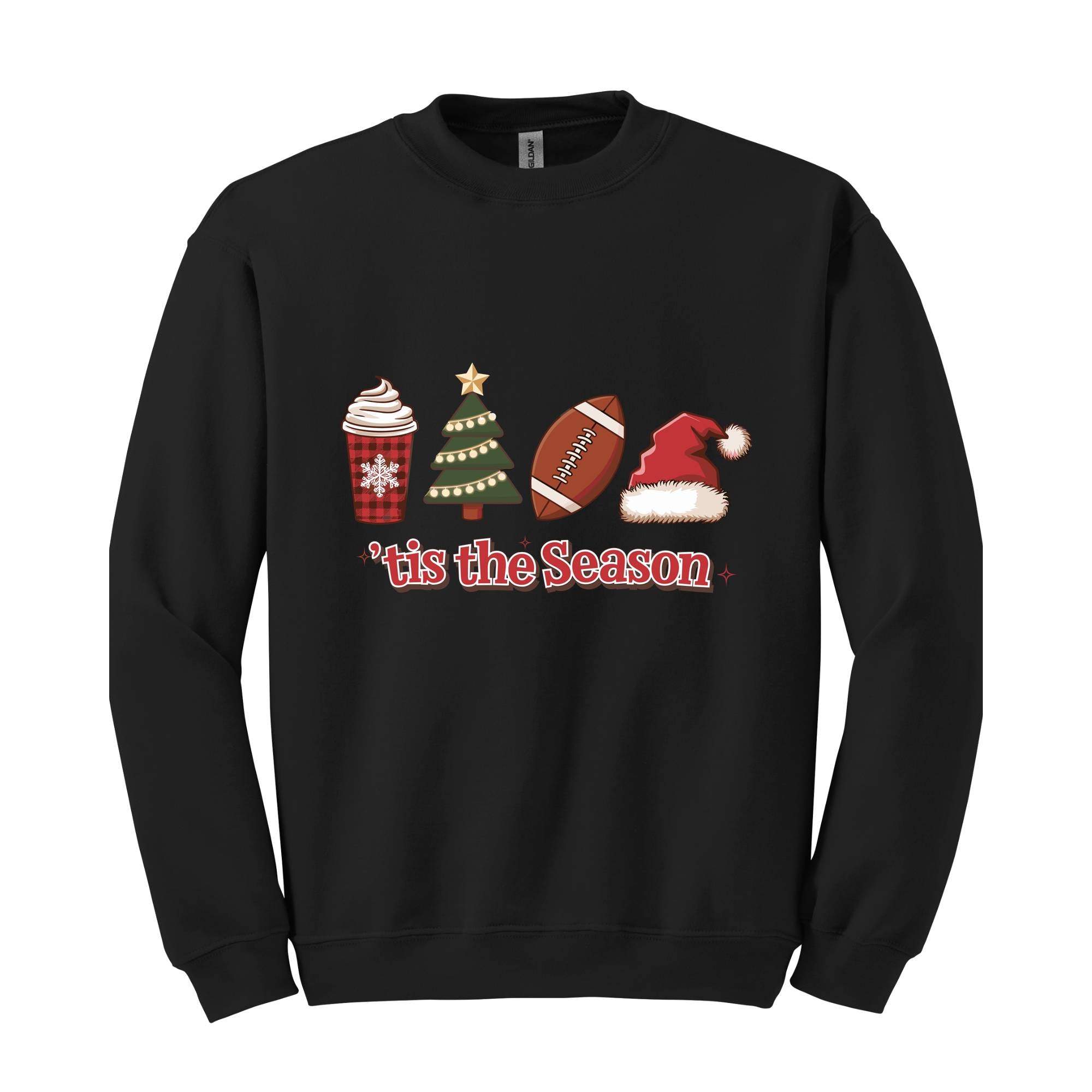 Tis the Season Sweatshirt, Christmas Sweat, Funny Christmas Sweater, Football Sweatshirt