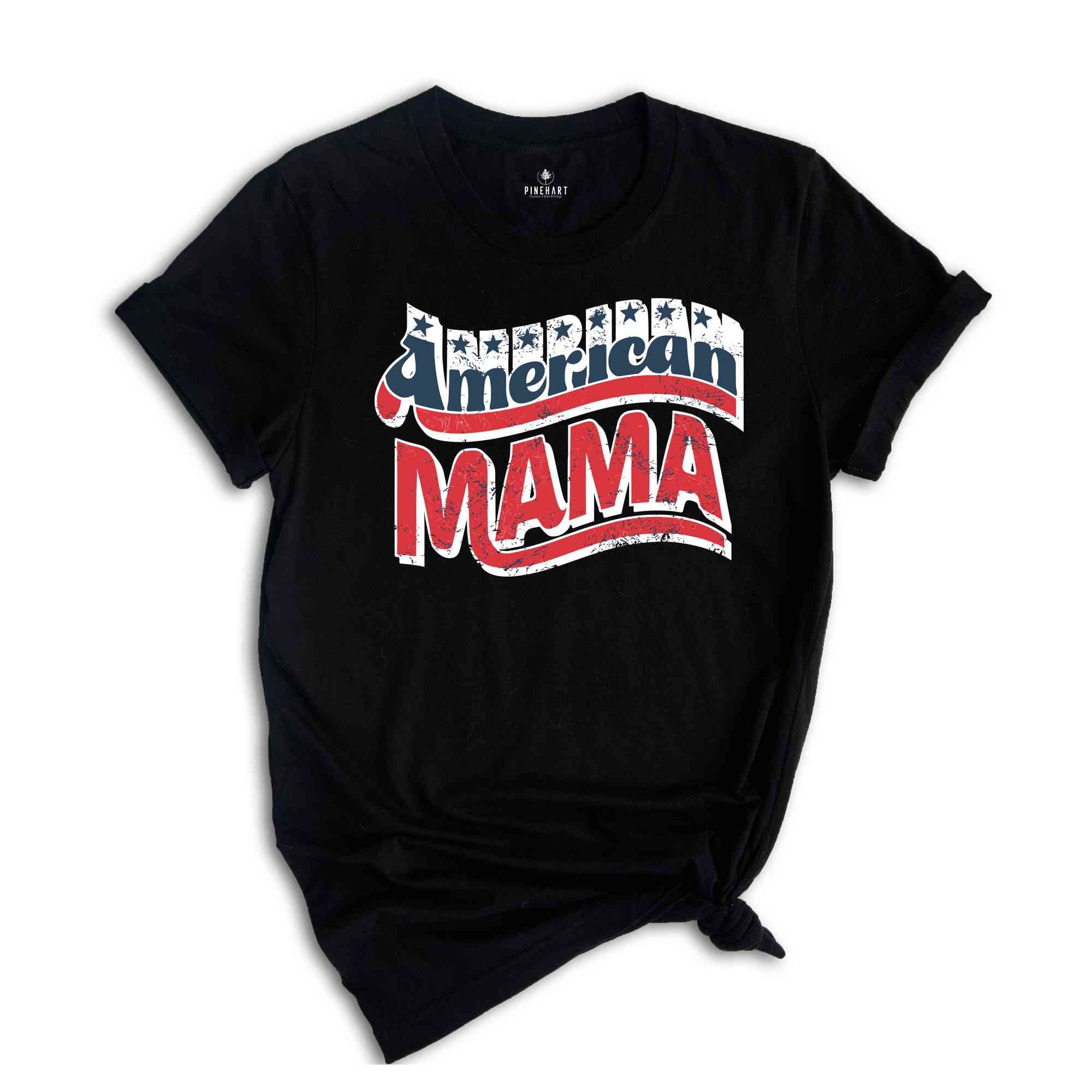 Retro American Mama Shirt, 4th Of July Shirt, Retro American Mama Shirt, Red White and Blue Shirt, Independence Day Tee